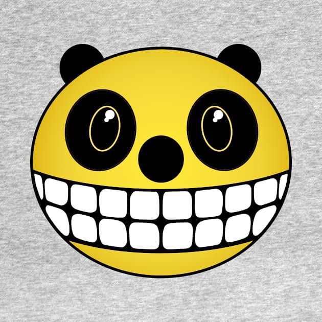 Yellow Panda Smiley Face by RawSunArt
